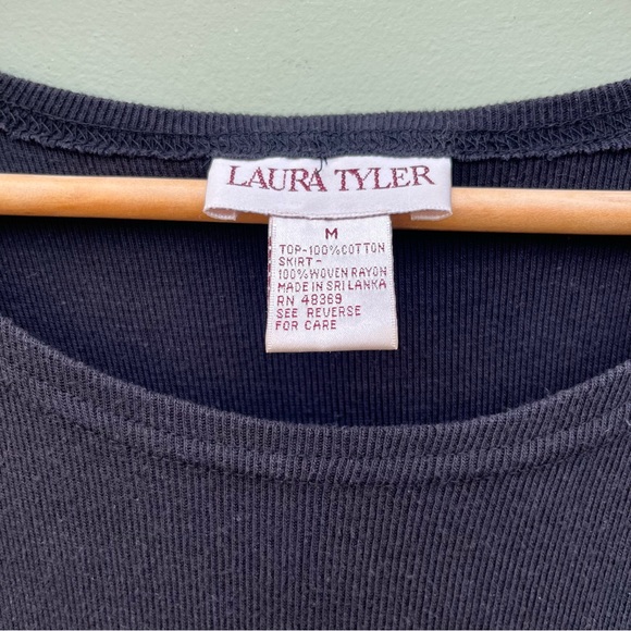 Vintage S Laura Tyler Maxi dress black floral 90s - Picture 8 of 8